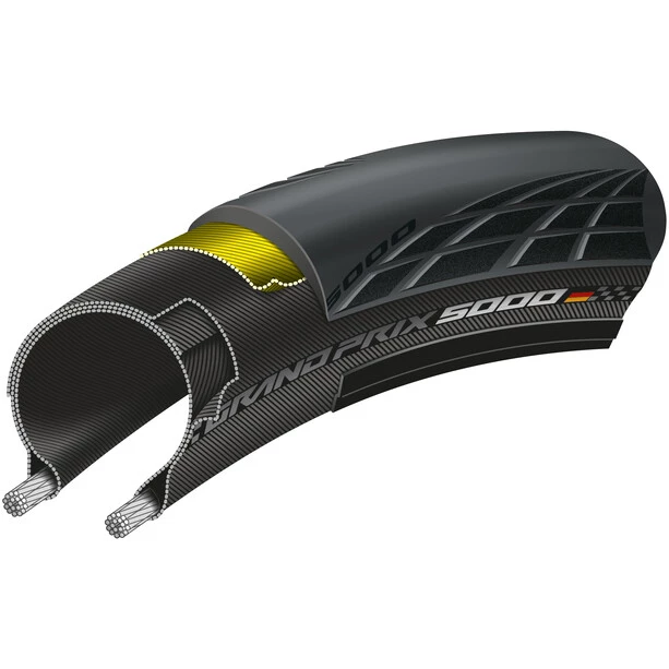 Continentalcontinental-grand-prix Pneus Vélo De Route GrandPrix 5000 Pneu Pliable 28x0.90", Noir 3 Continentalcontinental-grand-prix Pneus Vélo De Route GrandPrix 5000 Pneu Pliable 28x0.90", Noir